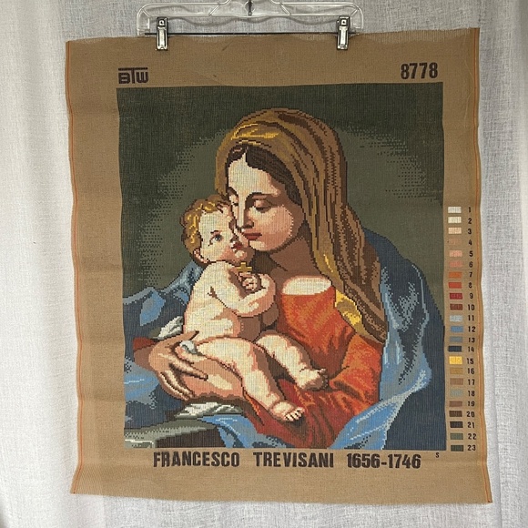 Needlepoint Canvas Francesco Trevisani Mary & Jesus BTW 8778 Size 20" x 23" - Picture 1 of 3